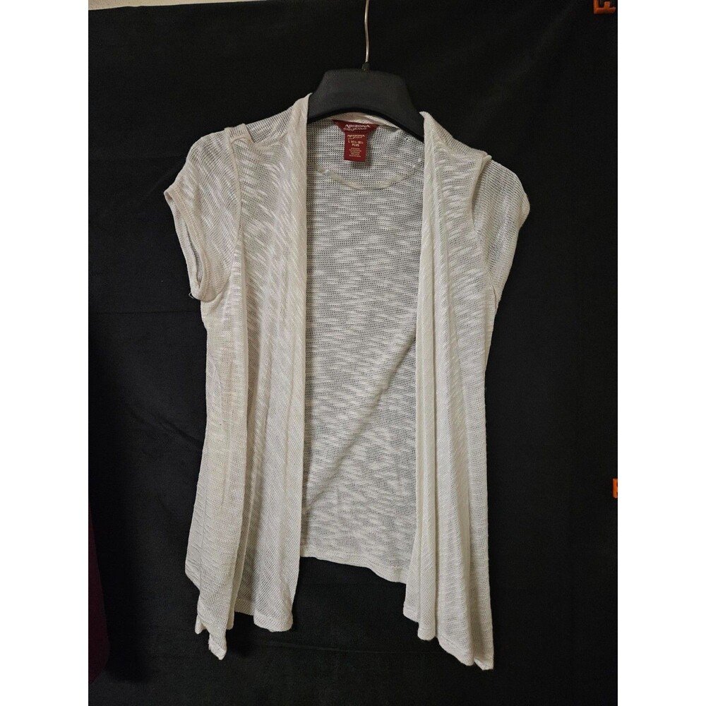ARIZONA JEANS GIRLS LARGE PLUS 14 1/2 TO 16 1/2  CARDIGAN SWEATER CREAM COLORED